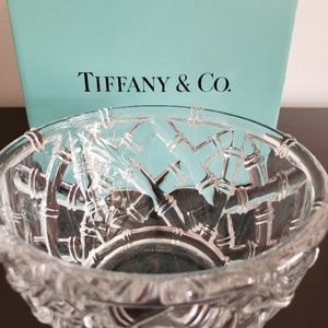 Tiffany & Co. Basket Weave Crystal Glass Bowl